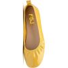 imageFSJ Women Comfy Slip on Ballet Flats Square Closed Toe Slide Pumps Patent Leather Elastic Dress Shoes Size 415 USYellow