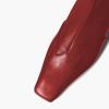 imageFSJ Women Low Chunky Heel Ankle Boots Square Toe Side Zipper Soft Stretch Sock Booties Comfy Casual Party Shoes Size 416 USRed