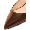 imageFSJ Women Sexy Leopard Prints Flats Hidden Low Heels Pumps Closed Pointy Toe Slip On Shoes Size 415 USBrown Patent