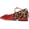 imageFSJ Women Sexy Leopard Prints Flats Hidden Low Heels Pumps Closed Pointy Toe Slip On Shoes Size 415 USRed