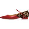 imageFSJ Women Sexy Leopard Prints Flats Hidden Low Heels Pumps Closed Pointy Toe Slip On Shoes Size 415 USRed