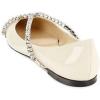 imageFSJ Women Trendy Pointed Toe Ballet Flats Crystal Crossover Straps Slip On Walking Shopping Girls Shoes Size 415 M USBeige