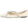 imageFSJ Women Trendy Pointed Toe Ballet Flats Crystal Crossover Straps Slip On Walking Shopping Girls Shoes Size 415 M USBeige