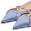 imageFSJ Women Trendy Pointed Toe Ballet Flats Crystal Crossover Straps Slip On Walking Shopping Girls Shoes Size 415 M USBlue