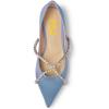 imageFSJ Women Trendy Pointed Toe Ballet Flats Crystal Crossover Straps Slip On Walking Shopping Girls Shoes Size 415 M USBlue