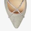imageFSJ Women Trendy Pointed Toe Ballet Flats Crystal Crossover Straps Slip On Walking Shopping Girls Shoes Size 415 M USChampaign Glitter