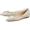 imageFSJ Women Trendy Pointed Toe Ballet Flats Crystal Crossover Straps Slip On Walking Shopping Girls Shoes Size 415 M USChampaign Glitter