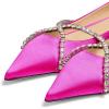 imageFSJ Women Trendy Pointed Toe Ballet Flats Crystal Crossover Straps Slip On Walking Shopping Girls Shoes Size 415 M USDeeppink