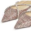 imageFSJ Women Trendy Pointed Toe Ballet Flats Crystal Crossover Straps Slip On Walking Shopping Girls Shoes Size 415 M USGlitter