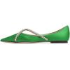imageFSJ Women Trendy Pointed Toe Ballet Flats Crystal Crossover Straps Slip On Walking Shopping Girls Shoes Size 415 M USGreen