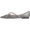 imageFSJ Women Trendy Pointed Toe Ballet Flats Crystal Crossover Straps Slip On Walking Shopping Girls Shoes Size 415 M USGrey