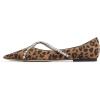 imageFSJ Women Trendy Pointed Toe Ballet Flats Crystal Crossover Straps Slip On Walking Shopping Girls Shoes Size 415 M USLeopard
