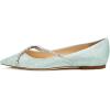 imageFSJ Women Trendy Pointed Toe Ballet Flats Crystal Crossover Straps Slip On Walking Shopping Girls Shoes Size 415 M USLight Green Glitter