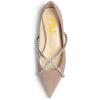 imageFSJ Women Trendy Pointed Toe Ballet Flats Crystal Crossover Straps Slip On Walking Shopping Girls Shoes Size 415 M USPeachpuff