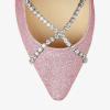 imageFSJ Women Trendy Pointed Toe Ballet Flats Crystal Crossover Straps Slip On Walking Shopping Girls Shoes Size 415 M USPink Glitter