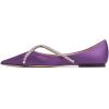 imageFSJ Women Trendy Pointed Toe Ballet Flats Crystal Crossover Straps Slip On Walking Shopping Girls Shoes Size 415 M USPurple
