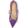 imageFSJ Women Trendy Pointed Toe Ballet Flats Crystal Crossover Straps Slip On Walking Shopping Girls Shoes Size 415 M USPurple