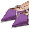 imageFSJ Women Trendy Pointed Toe Ballet Flats Crystal Crossover Straps Slip On Walking Shopping Girls Shoes Size 415 M USPurple