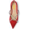 imageFSJ Women Trendy Pointed Toe Ballet Flats Crystal Crossover Straps Slip On Walking Shopping Girls Shoes Size 415 M USRed