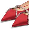 imageFSJ Women Trendy Pointed Toe Ballet Flats Crystal Crossover Straps Slip On Walking Shopping Girls Shoes Size 415 M USRed