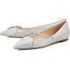 imageFSJ Women Trendy Pointed Toe Ballet Flats Crystal Crossover Straps Slip On Walking Shopping Girls Shoes Size 415 M USSilver Glitter