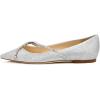 imageFSJ Women Trendy Pointed Toe Ballet Flats Crystal Crossover Straps Slip On Walking Shopping Girls Shoes Size 415 M USSilver Glitter