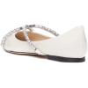 imageFSJ Women Trendy Pointed Toe Ballet Flats Crystal Crossover Straps Slip On Walking Shopping Girls Shoes Size 415 M USWhite