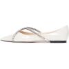 imageFSJ Women Trendy Pointed Toe Ballet Flats Crystal Crossover Straps Slip On Walking Shopping Girls Shoes Size 415 M USWhite