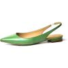 imageFSJ Pointed Toe Slingback Flats Low Square Heel Slide Sandals Comfortable Slip on Walking Office ShoesGreen