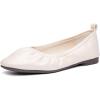 imageFSJ Women Comfy Slip on Ballet Flats Square Closed Toe Slide Pumps Patent Leather Elastic Dress Shoes Size 415 USNude Pink