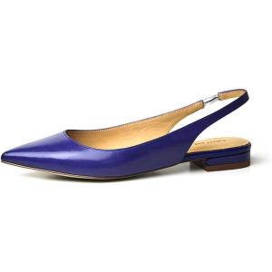 imageFSJ Pointed Toe Slingback Flats Low Square Heel Slide Sandals Comfortable Slip on Walking Office ShoesPurple