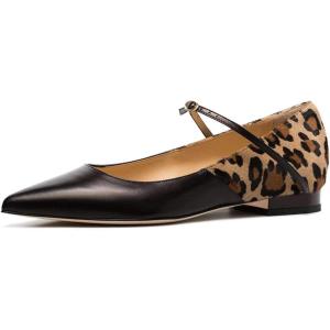 imageFSJ Women Sexy Leopard Prints Flats Hidden Low Heels Pumps Closed Pointy Toe Slip On Shoes Size 415 USBlack