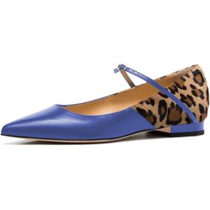 imageFSJ Women Sexy Leopard Prints Flats Hidden Low Heels Pumps Closed Pointy Toe Slip On Shoes Size 415 USBlue