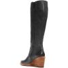 imageFSJ Women Comfortable Side Zipper Wedge High Heel Point Toe Fancy Pull On Ladies Fashion Winter Boot Size 415 USBlack