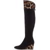 imageFSJ Women Comfortable Side Zipper Wedge High Heel Point Toe Fancy Pull On Ladies Fashion Winter Boot Size 415 USBlack Leopard