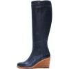 imageFSJ Women Comfortable Side Zipper Wedge High Heel Point Toe Fancy Pull On Ladies Fashion Winter Boot Size 415 USBlue