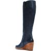 imageFSJ Women Comfortable Side Zipper Wedge High Heel Point Toe Fancy Pull On Ladies Fashion Winter Boot Size 415 USBlue
