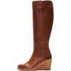 imageFSJ Women Comfortable Side Zipper Wedge High Heel Point Toe Fancy Pull On Ladies Fashion Winter Boot Size 415 USBrown