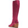 imageFSJ Women Comfortable Side Zipper Wedge High Heel Point Toe Fancy Pull On Ladies Fashion Winter Boot Size 415 USFuchsia