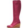 imageFSJ Women Comfortable Side Zipper Wedge High Heel Point Toe Fancy Pull On Ladies Fashion Winter Boot Size 415 USFuchsia