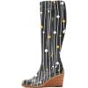 imageFSJ Women Comfortable Side Zipper Wedge High Heel Point Toe Fancy Pull On Ladies Fashion Winter Boot Size 415 USGalaxy