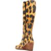 imageFSJ Women Comfortable Side Zipper Wedge High Heel Point Toe Fancy Pull On Ladies Fashion Winter Boot Size 415 USLeopard