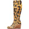 imageFSJ Women Comfortable Side Zipper Wedge High Heel Point Toe Fancy Pull On Ladies Fashion Winter Boot Size 415 USLeopard