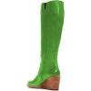 imageFSJ Women Comfortable Side Zipper Wedge High Heel Point Toe Fancy Pull On Ladies Fashion Winter Boot Size 415 USLime