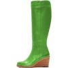 imageFSJ Women Comfortable Side Zipper Wedge High Heel Point Toe Fancy Pull On Ladies Fashion Winter Boot Size 415 USLime