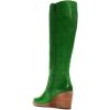 imageFSJ Women Comfortable Side Zipper Wedge High Heel Point Toe Fancy Pull On Ladies Fashion Winter Boot Size 415 USLime Green