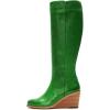 imageFSJ Women Comfortable Side Zipper Wedge High Heel Point Toe Fancy Pull On Ladies Fashion Winter Boot Size 415 USLime Green