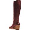 imageFSJ Women Comfortable Side Zipper Wedge High Heel Point Toe Fancy Pull On Ladies Fashion Winter Boot Size 415 USMaroon
