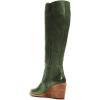imageFSJ Women Comfortable Side Zipper Wedge High Heel Point Toe Fancy Pull On Ladies Fashion Winter Boot Size 415 USOlive Green