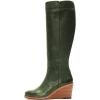 imageFSJ Women Comfortable Side Zipper Wedge High Heel Point Toe Fancy Pull On Ladies Fashion Winter Boot Size 415 USOlive Green